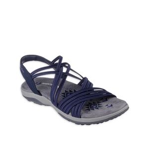 Skechers REGGAE SLIM Forget Me Knot Slingback Sandal, Sz 7 Navy Comfy Chic Light